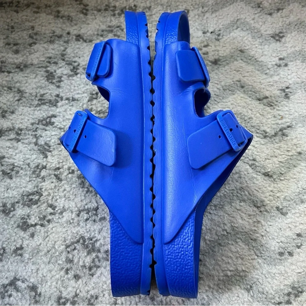 Birkenstock Arizona Essentials EVA Blue Slides Pool Shoes Double Buckle Sandals - Picture 6 of 14